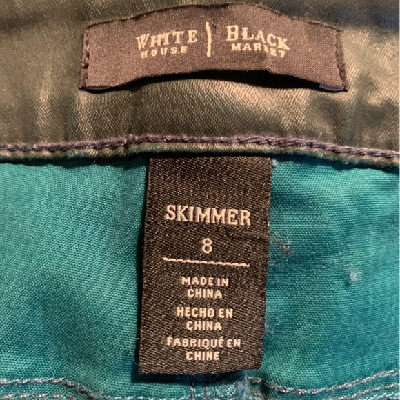 White House Black Market Green Coated Skimmer Pants - Picture 10 of 11